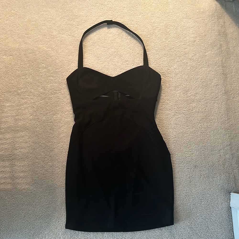 Women’s Tobi black dress with halter neck and open style back